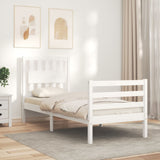 Bed Frame without Mattress White Small Single Solid Wood 3194272