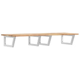 Basin Shelf Wall Mounted Steel and Solid Wood Acacia 3302798