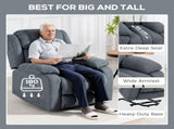 Power Lift Recliner Chair with Massage, Overstuffed Lift Chair for Elderly with Footrest, Remote and T3398P422786