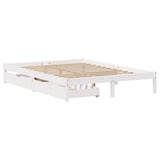 Bed Frame without Mattress White 140x190 cm Solid Wood Pine 3301429