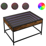 Coffee Table with Infinity LED Smoked Oak 70x50x41 cm 847684
