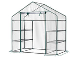 Mini Walk-in Greenhouse with PVC Cover, 4-Shelf Indoor Outdoor Planting Green House for 62584139