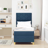 Box Spring Bed with Headboard Blue 80 x 200 cm Fabric 3339657