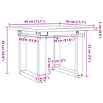 ZNTS Coffee Table O-Frame 40x40x35 cm Solid Wood Pine and Steel 3282658