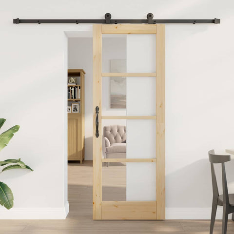 Sliding Door Manual ORKDAL Brown 73.5 x 198.5 cm Wood and metal 3332127