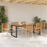 Garden Dining Set 7 pcs Beige and Brown Poly Rattan 3365486