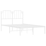 Metal Bed Frame without Mattress with Headboard White 120x200cm 373934