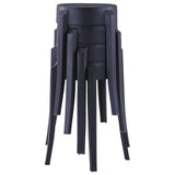 Stackable Stools 4 pcs Black Plastic 247278