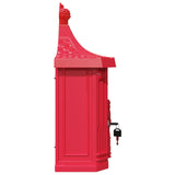 Wall Mounted Mailbox Red 40.5 x 16 x 45 cm Cast Aluminum 42023502