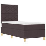Box Spring Bed with Headboard Dark brown 80 x 200 cm Fabric 3339654