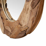 Decorative Mirror Teak 60 cm Round 244560