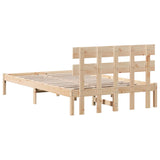 Bed Frame with Headboard Brown 120 x 190 cm Solid Pine wood 872167