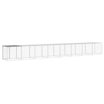 Chicken Cage with Roof Light Grey 803x98x90 cm Galvanised Steel 3189047
