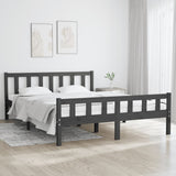 Bed Frame without Mattress Grey Solid Wood 120x200 cm 810676