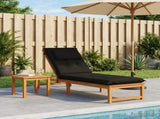 Sunlounger Cushion GEMERT 100% Polyester Black 190 x 60 x 9 cm 947529