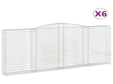 Arched Gabion Baskets 6 pcs 400x30x180/200 cm Galvanised Iron 3146922