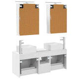 Bathroom Furniture Set 5 pcs White Engineered Wood and Glass 3406759