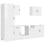 7 Piece Kitchen Cabinet Set Lucca High Gloss White Engineered Wood 3314773