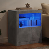 Sideboard with LED Lights Concrete Grey 60.5x37x67 cm 836619