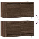 TV Wall Cabinet with LED Lights Brown Oak 80x31x35 cm 852361