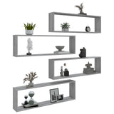 Wall Cube Shelves 4 pcs Grey Sonoma 100x15x30 cm Engineered Wood 815910
