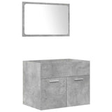 4 Piece Bathroom Furniture Set Concrete Grey Engineered Wood 3324899