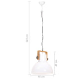 Industrial Hanging Lamp 25 W White Round 40 cm E27 320538