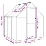 Greenhouse with Base Frame Green 169x169x195 cm Aluminium 4005829