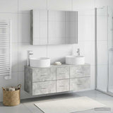 Bathroom Furniture Set 4 pcs Concrete Grey 100 x 14.5 x 70 cm 3407106