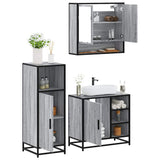 3 Piece Bathroom Furniture Set Grey Sonoma Engineered Wood 3300998