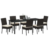 Garden Dining Set 7 pcs Cream Powder-Coated Steel 3379224