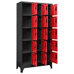 ZNTS Locker Cabinet Anthracite and Red 90x40x180 cm Steel 339825