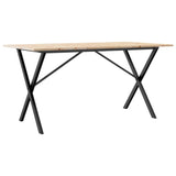 Dining Table X-Frame 140x80x75 cm Solid Wood Pine and Steel 3282698