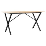 ZNTS Dining Table X-Frame 160x80x75 cm Solid Wood Pine and Steel 3282699