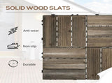 27 Pcs Wooden Interlocking Decking Tiles, Outdoor Flooring Tiles for Patio, Balcony, Terrace, Hot T3398P320008