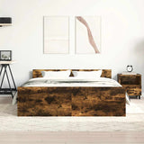 Bed Frame without Mattress Smoked Oak 150x200 cm King Size 3203758