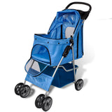 Folding Pet Stroller Dog/Cat Travel Carrier Blue 170056