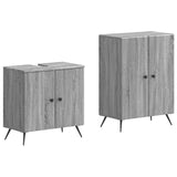 2 Piece Bathroom Cabinet Set BREDA Grey Sonoma Engineered Wood 3417645