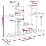 Plant Stand Honey Brown 104.5x25x77.5 cm Solid Wood Pine 822100