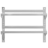 ZNTS 2-Tier Wall Shelf 75x40x60 cm Silver Stainless Steel 30312