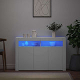 Sideboard with LED Lights White 115.5x30x75 cm 804337