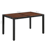 7 Piece Outdoor Dining Set Poly Rattan and Acacia Wood Black 43935