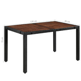 7 Piece Outdoor Dining Set Poly Rattan and Acacia Wood Black 43935