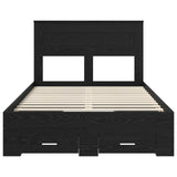 Bed Frame with Headboard Black Oak 120 x 190 cm Engineered Wood 3410004