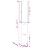 Bathroom Cabinet White 25x26.5x170 cm Engineered Wood 808431
