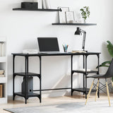 Desk with Shelf Black Oak 140 x 50 x 75 cm Engineered Wood 886270