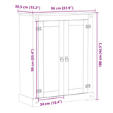 Shoe Cabinet with Door White 86 x 38.5 x 108 cm Solid Pine Wood 42024951