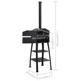 Outdoor Pizza Oven Charcoal Fired with 2 Fireclay Stones 318145
