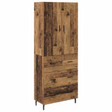 Highboard with Drawer 2 pcs Old Wood Engineered Wood and Glass 3415638
