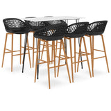 7 Piece Bar Set White and Black 3057420